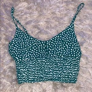 PacSun green/white dotted crop top S